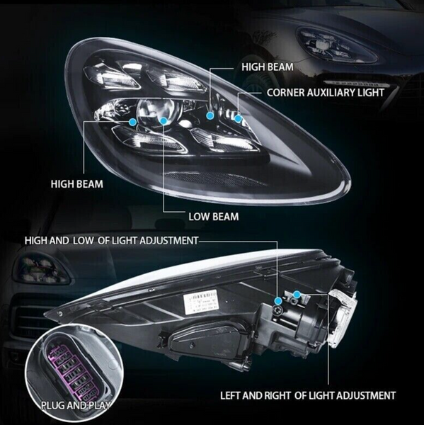 Porsche Cayenne Matrix Style LED Headlights for 957 Models