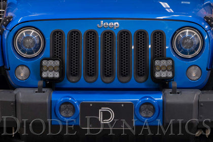 SS5 Bumper LED Pod Light Kit for 2007-2018 Jeep JK Wrangler, Pro Yellow Driving Diode Dynamics