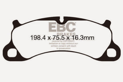 EBC 12-15 Porsche 911 (991) (Cast Iron Rotor only) 3.8 Carrera S Redstuff Front Brake Pads