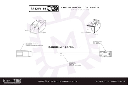 Morimoto 2P DT Extension Harness: (1/2/4Banger / 2m / Each)