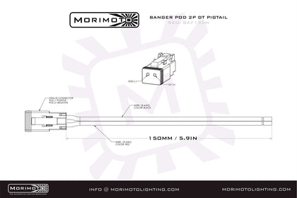 Morimoto 2P DT Pigtail Harness: (1/2/4Banger / 6in / Each)