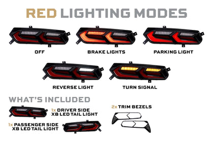 XB LED Tail Lights: Corvette C7 (14-19 / Red Lens Facelift / Set)