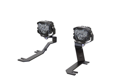 Morimoto 4Banger Ditch Light Kit: 19-24 Sierra 1500 (HXB Yellow Flood Beam)