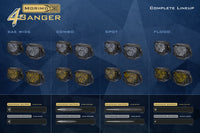 Morimoto 4Banger Ditch Light Kit: 2019+ Sierra 1500 (HXB Yellow SAE Wide Beam)