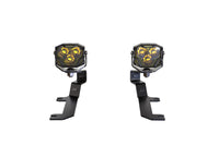 Morimoto 4Banger Ditch Light Kit: 19-24 Silverado 1500 (HXB Yellow Flood Beam)