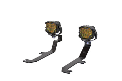 Morimoto 4Banger Ditch Light Kit: 20-24 Sierra HD (HXB Yellow SAE Wide Beam)