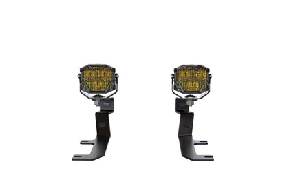 Morimoto 4Banger Ditch Light Kit: 20-24 Sierra HD (HXB Yellow Flood Beam)
