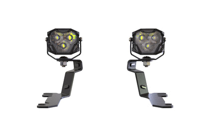 Morimoto 4Banger Ditch Light Kit: 18-23 Ford Mustang (HXB Yellow Flood Beam)