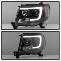 Spyder Toyota Tacoma 05-11 Projector Headlights - Light Bar DRL - Black PRO-YD-TT05V2-LB-BK