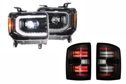14-18 Sierra 1500 Heads and Smoked Tails OE LED Tails