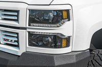 14-15 Silverado 1500 Heads Chrome Bezel and Red Tails OE LED Tails