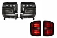 16-18 Silverado 1500 Heads Unfinished Bezel and Red Tails OE LED Tails