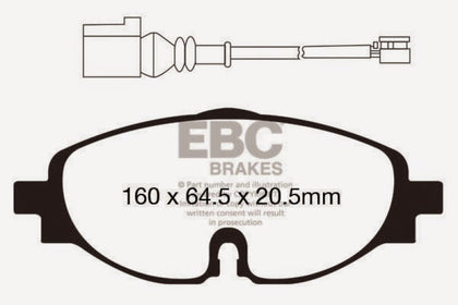 EBC 14+ Audi A3 1.8 Turbo Yellowstuff Front Brake Pads