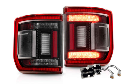 XB LED Tail Lights: 2020+ Gladiator JT (Red Lens / Set)