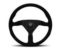 Momo Montecarlo Alcantara Steering Wheel 320 mm - Black/Black Stitch/Black Spokes