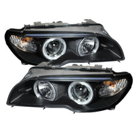 Spyder BMW E46 3-Series 04-06 2 DR Projector Halogen Model- LED Halo Blk PRO-YD-BMWE4604-2DR-HL-BK