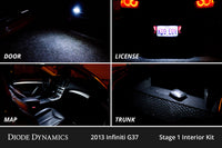 Interior LED Kit For 2008-2015 Infiniti G37 Coupe Convertible Cool White Stage 2