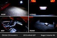 Interior LED Kit For 2007-2015 Infiniti G37 Sedan Cool White Stage 2