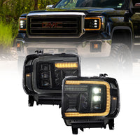 2014-2018 GMC Sierra 1500 LED Projector Headlights Amber DRL (pair)
