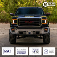 2014-2018 GMC Sierra 1500 LED Projector Headlights Amber DRL (pair)