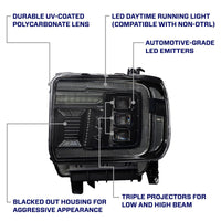2014-2018 GMC Sierra 1500 LED Projector Headlights (Amber DRL) (pair)