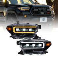 2016-2023 Toyota Tacoma LED Projector Headlights with Selectable DRL (pair)