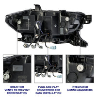 2016-2023 Toyota Tacoma LED Projector Headlights with Selectable DRL (pair)