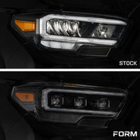 2016-2023 Toyota Tacoma LED Projector Headlights with Selectable DRL Chrome (pair)