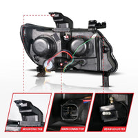 ANZO 15-22 Chevy Colorado Full LED Headlights w/ Initiation (Amber DRL) - Black