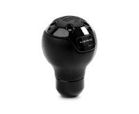 Momo Nero Shift Knob - Tall Black Leather, Black Chrome Insert