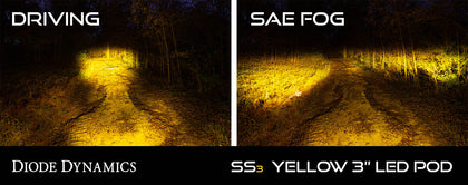 SS3 Pro ABL Yellow SAE Fog Standard No Brackets (pair)