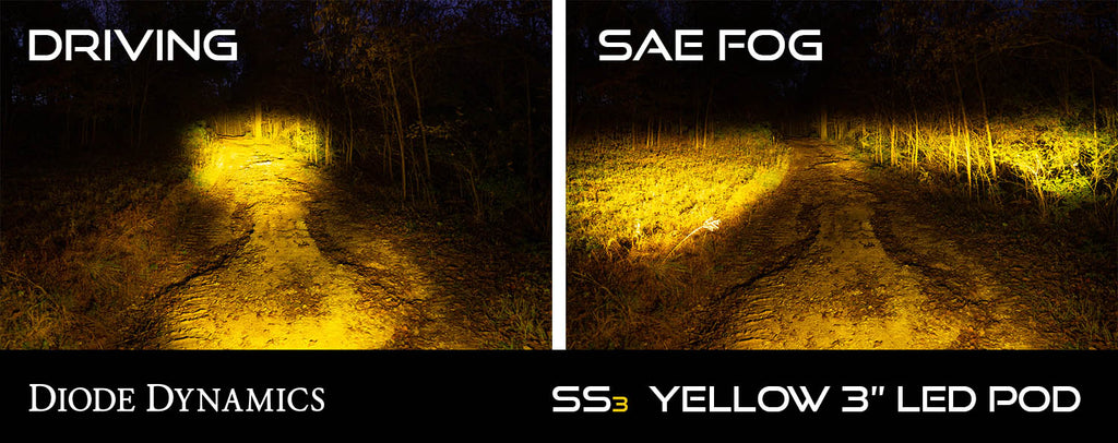 SS3 Sport ABL Yellow SAE Fog Round No Brackets (pair)