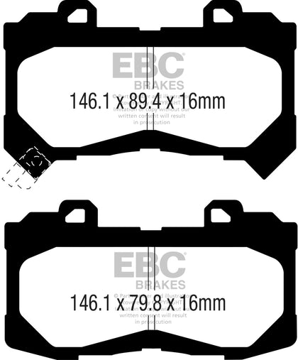 EBC 15+ Chevrolet Colorado 2.5 Greenstuff Front Brake Pads