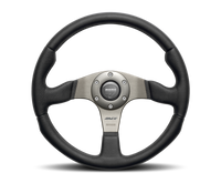 Momo Race Steering Wheel 350 mm - Black Leather/Anth Spokes