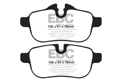 EBC 09+ BMW Z4 3.0 (E89) Redstuff Rear Brake Pads