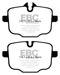 EBC 2021+ BMW M3/M4 3.0TT (G80/G82/G83 w/Cast Iron Rotors) Redstuff Rear Brake Pads