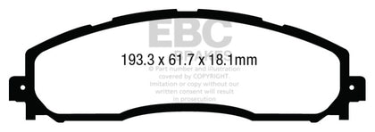 EBC 13+ Ford F250 (inc Super Duty) 6.2 (2WD) Extra Duty Rear Brake Pads