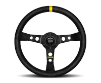 Momo MOD07 Steering Wheel 350 mm -  Black Suede/Black Spokes/1 Stripe