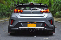 Rally Armor 19-21 Hyundai Veloster Turbo/2.0/R-Spec Black UR Mud Flap w/Dark Grey Logo