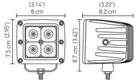 Hella HVF Cube 4 LED Off Road Kit - 3.1in 2X12W