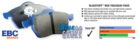 EBC 07-08 Porsche 911 (997) (Cast Iron Rotor only) 3.6 Carrera 2 Bluestuff Front Brake Pads