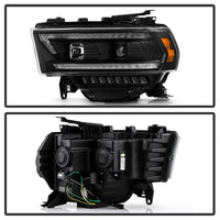 Spyder 19-22 Dodge Ram 2500 (Halogen Only) Projector Headlights - Black PRO-YD-DR19HDHALSI-SEQ-BK