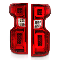 ANZO 19-21 Chevy Silverado Work Truck Full LED Taillights Chrome Housing Red Lens G2(w/C light Bars)