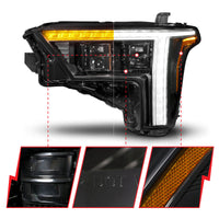 ANZO 22-24 Toyota Tundra (w/Factory LED Refl.) Z-Series Full LED Proj Headlights - Pass. Side ONLY