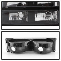 xTune Chevy Suburban 94-98 Headlights w/ Corner & Parking Lights 8pcs Black HD-JH-CCK88-AM-BK-SET