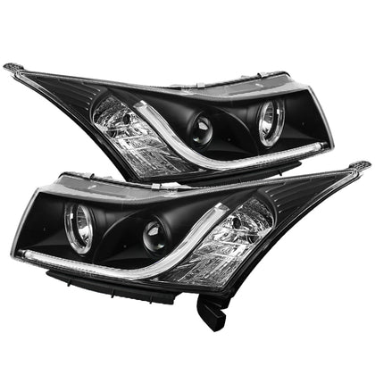 Spyder Chevy Cruze 11-14 Projector Headlights Light Tube DRL Blk PRO-YD-CCRZ11-LTDRL-BK