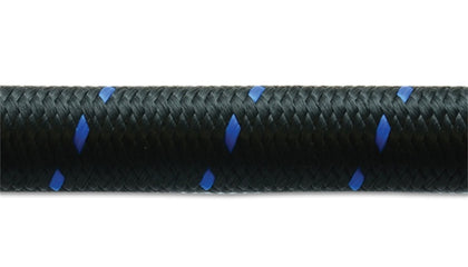 Vibrant -10 AN Two-Tone Black/Blue Nylon Braided Flex Hose (5 foot roll)