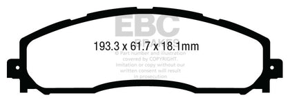 EBC 13+ Ford F250 (inc Super Duty) 6.2 (2WD) Extra Duty Rear Brake Pads