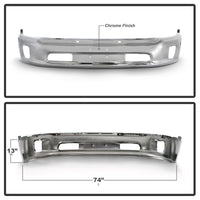 Spyder Dodge Ram 1500 13-18 Bottom w/o Sensor w/Fog Light Hole Front Bumper-Chrome (OEM 68160853AB)