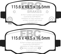 EBC 15+ Fiat 500X 1.4 Turbo Yellowstuff Rear Brake Pads